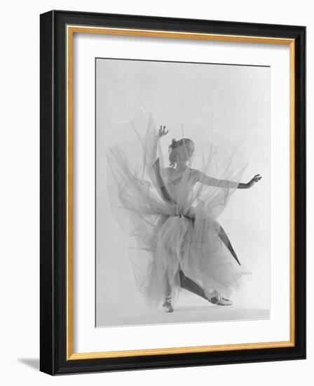 Dancer Tanaquil Leclercq Performing La Valse at Gjon Mili's Studio-Gjon Mili-Framed Premium Photographic Print