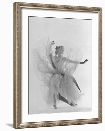 Dancer Tanaquil Leclercq Performing La Valse at Gjon Mili's Studio-Gjon Mili-Framed Premium Photographic Print