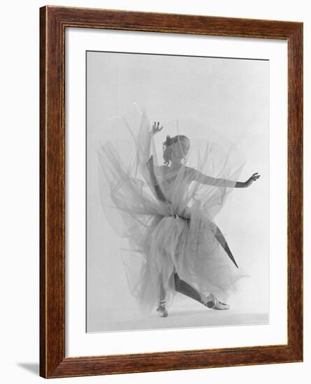 Dancer Tanaquil Leclercq Performing La Valse at Gjon Mili's Studio-Gjon Mili-Framed Premium Photographic Print