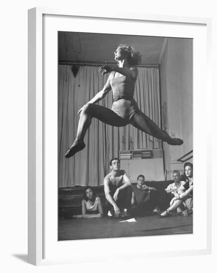 Dancer Valerie Bettis Demonstrating a Ballet Move for the Rest of Her Troupe-Nina Leen-Framed Premium Photographic Print