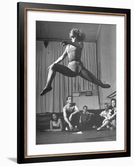 Dancer Valerie Bettis Demonstrating a Ballet Move for the Rest of Her Troupe-Nina Leen-Framed Premium Photographic Print