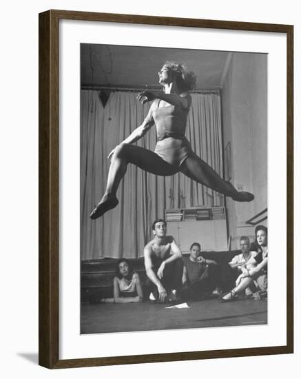 Dancer Valerie Bettis Demonstrating a Ballet Move for the Rest of Her Troupe-Nina Leen-Framed Premium Photographic Print