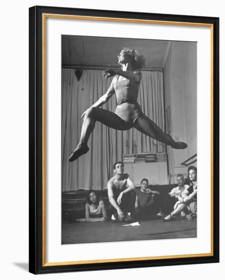 Dancer Valerie Bettis Demonstrating a Ballet Move for the Rest of Her Troupe-Nina Leen-Framed Premium Photographic Print