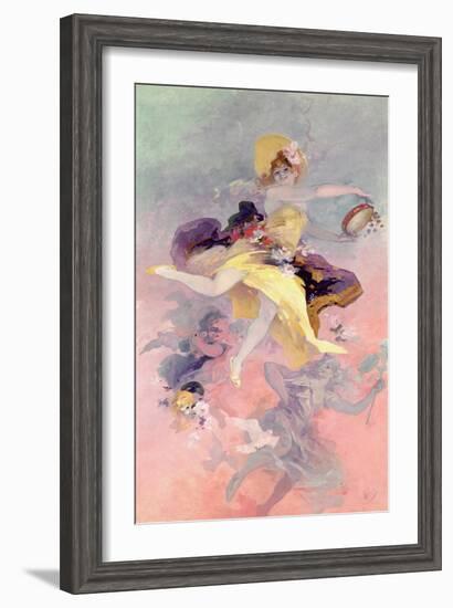 Dancer with a Basque Tambourine-Jules Chéret-Framed Giclee Print