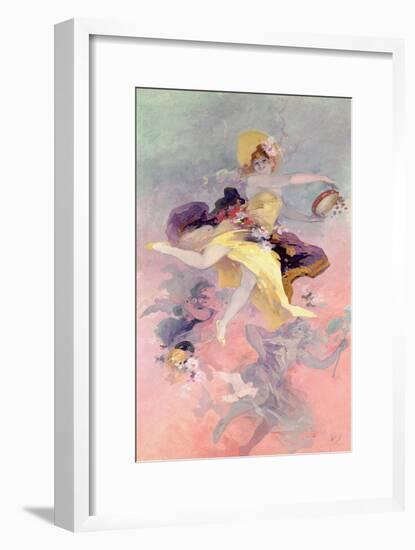 Dancer with a Basque Tambourine-Jules Chéret-Framed Giclee Print