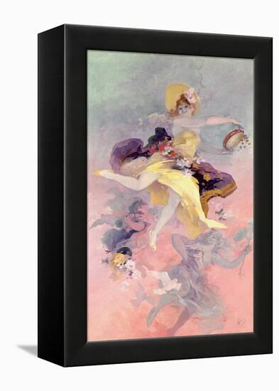 Dancer with a Basque Tambourine-Jules Chéret-Framed Premier Image Canvas