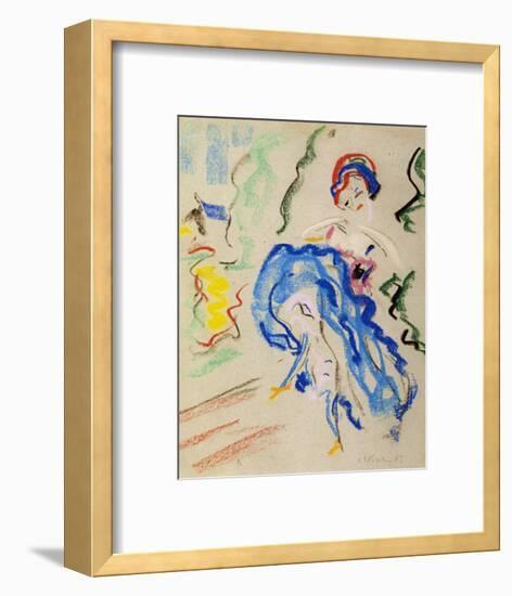 Dancer with a Blue Skirt-Ernst Ludwig Kirchner-Framed Art Print