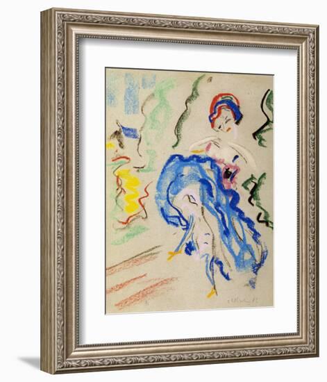 Dancer with a Blue Skirt-Ernst Ludwig Kirchner-Framed Art Print