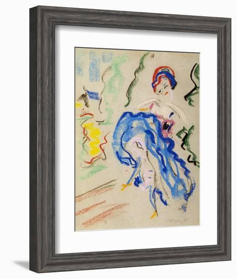 Dancer with a Blue Skirt-Ernst Ludwig Kirchner-Framed Art Print