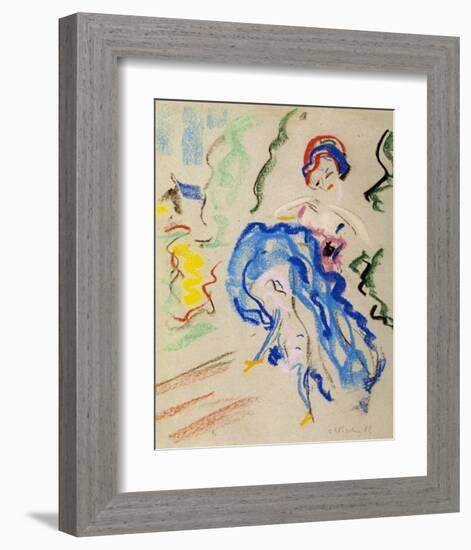 Dancer with a Blue Skirt-Ernst Ludwig Kirchner-Framed Art Print