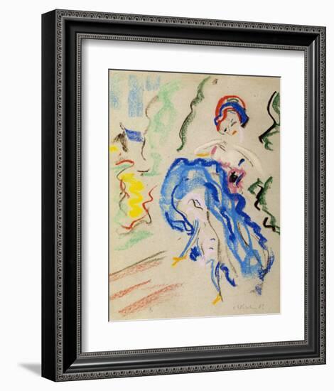 Dancer with a Blue Skirt-Ernst Ludwig Kirchner-Framed Art Print