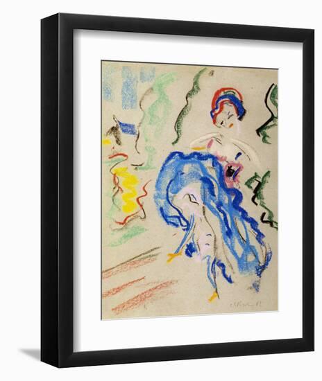 Dancer with a Blue Skirt-Ernst Ludwig Kirchner-Framed Art Print