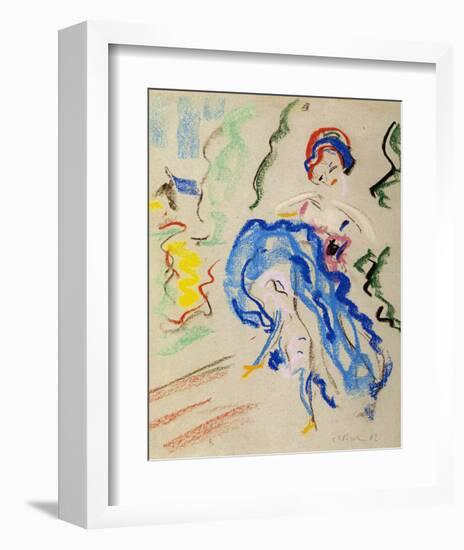 Dancer with a Blue Skirt-Ernst Ludwig Kirchner-Framed Art Print