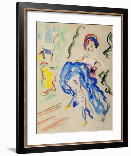 Dancer with a Blue Skirt-Ernst Ludwig Kirchner-Framed Art Print