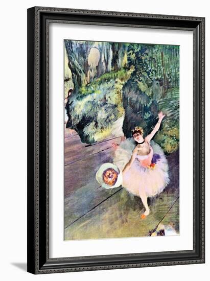 Dancer with a Bouquet of Flowers (The Star of the Ballet)-Edgar Degas-Framed Art Print
