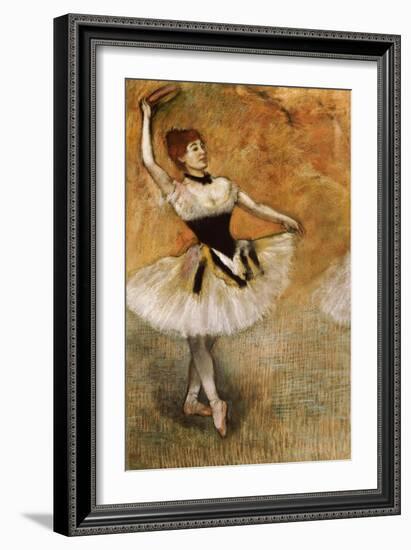 Dancer with a Tambourine, 1882-Edgar Degas-Framed Giclee Print