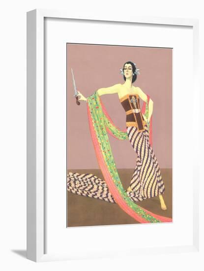 Dancer with Shawl and Knife-null-Framed Art Print