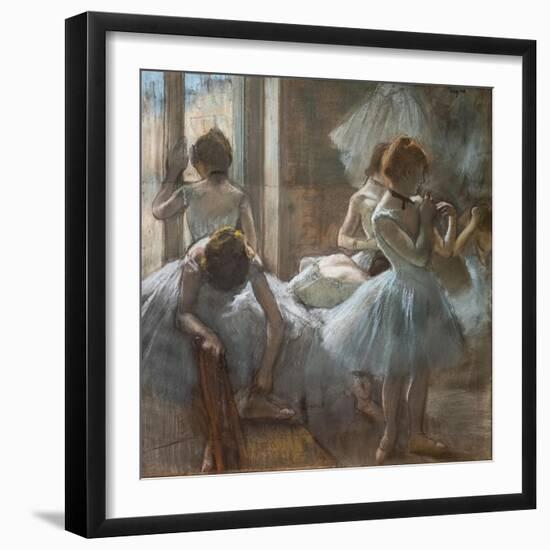 Dancers. 1884-1885. Pastel on paper.-Edgar Degas-Framed Giclee Print
