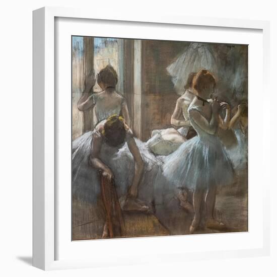 Dancers. 1884-1885. Pastel on paper.-Edgar Degas-Framed Giclee Print