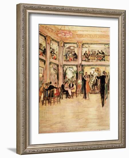 Dancers and Diners at the Kit- Kat Club in the Haymarket London-Dorothea St. John George-Framed Art Print