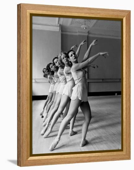 Dancers at George Balanchine's School of American Ballet During Rehearsal in Dance Posture-Alfred Eisenstaedt-Framed Premier Image Canvas
