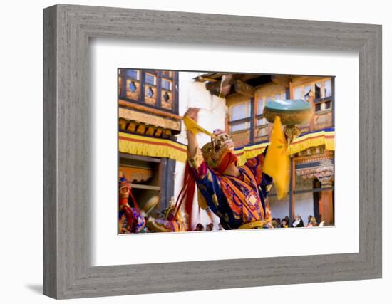 Dancers at Jakar Festival at Jakar Dzong, Bumthang, Bhutan-Howie Garber-Framed Photographic Print