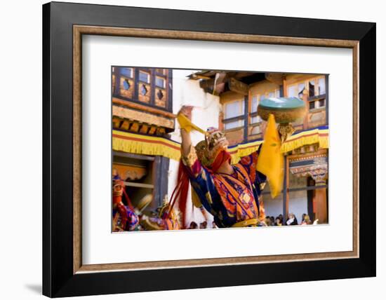 Dancers at Jakar Festival at Jakar Dzong, Bumthang, Bhutan-Howie Garber-Framed Photographic Print