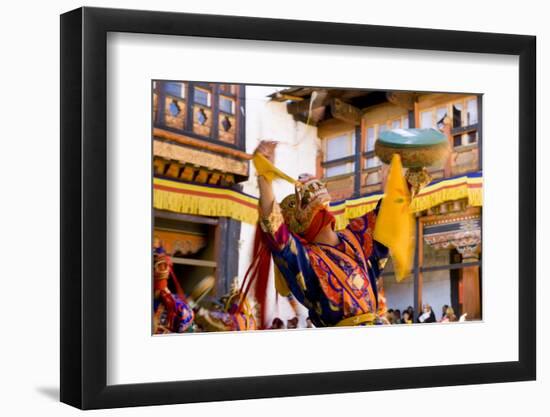 Dancers at Jakar Festival at Jakar Dzong, Bumthang, Bhutan-Howie Garber-Framed Photographic Print