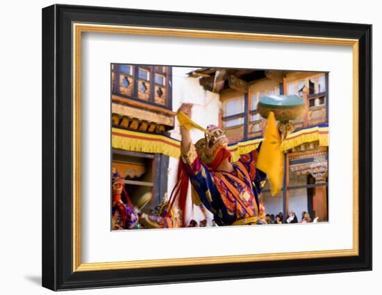 Dancers at Jakar Festival at Jakar Dzong, Bumthang, Bhutan-Howie Garber-Framed Photographic Print