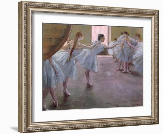 Dancers at Rehearsal, 1875-1877-Edgar Degas-Framed Giclee Print