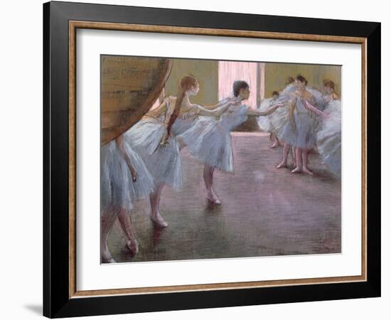 Dancers at Rehearsal, 1875-1877-Edgar Degas-Framed Giclee Print