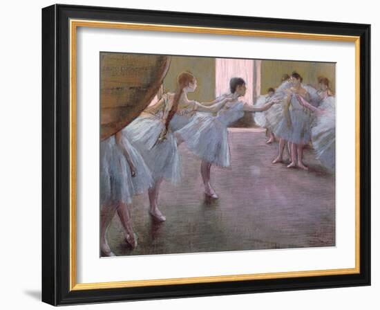 Dancers at Rehearsal, 1875-1877-Edgar Degas-Framed Giclee Print