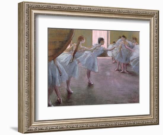 Dancers at Rehearsal, 1875-1877-Edgar Degas-Framed Giclee Print