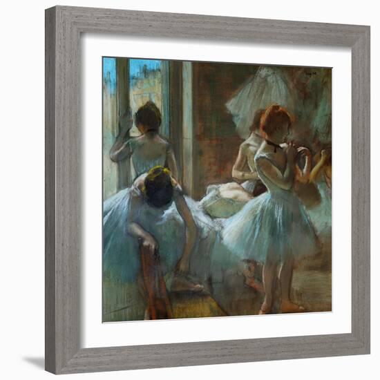 Dancers at Rest, 1884-1885-Edgar Degas-Framed Giclee Print