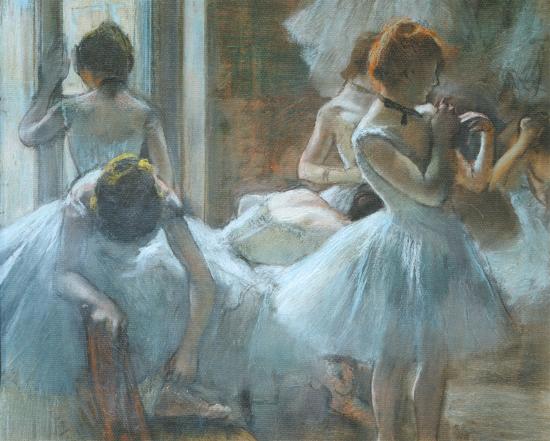 Dancers at Rest-Edgar Degas-Framed Textured Art
