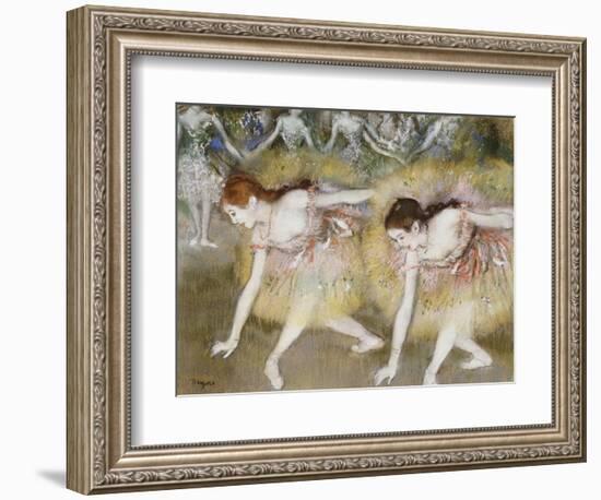 Dancers Bending Down-Edgar Degas-Framed Giclee Print