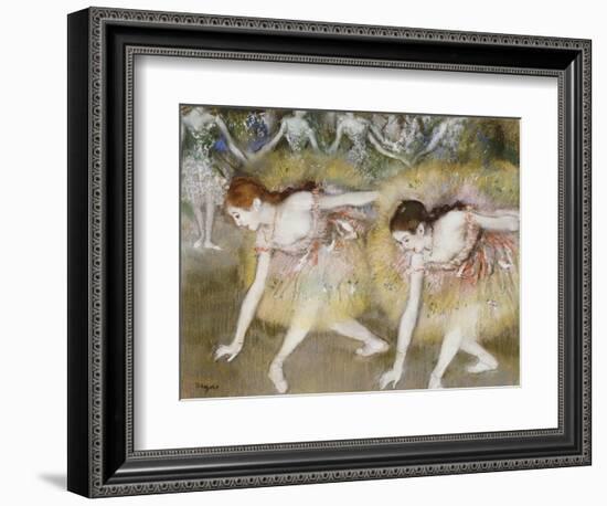 Dancers Bending Down-Edgar Degas-Framed Giclee Print