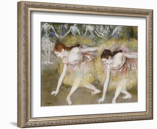 Dancers Bending Down-Edgar Degas-Framed Giclee Print