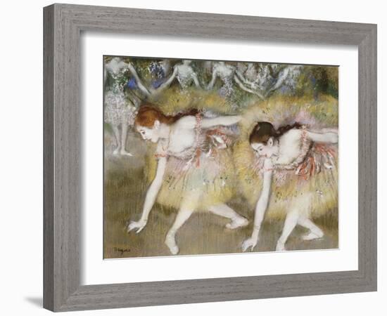 Dancers Bending Down-Edgar Degas-Framed Giclee Print