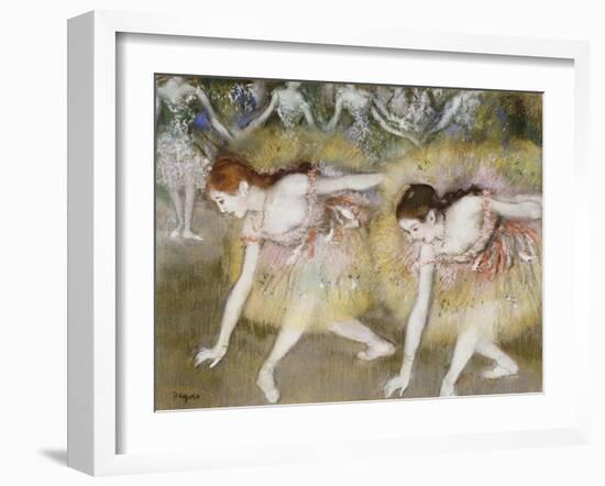 Dancers Bending Down-Edgar Degas-Framed Giclee Print