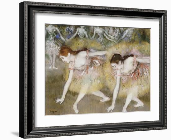 Dancers Bending Down-Edgar Degas-Framed Giclee Print