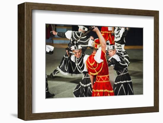 Dancers Doing the Traditional Moreska Sword Dance, in Korcula, Dalmatian Coast, Croatia, Europe-Matthew Williams-Ellis-Framed Photographic Print