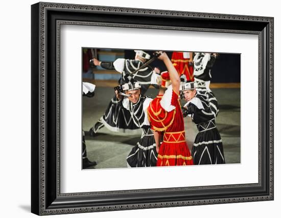 Dancers Doing the Traditional Moreska Sword Dance, in Korcula, Dalmatian Coast, Croatia, Europe-Matthew Williams-Ellis-Framed Photographic Print