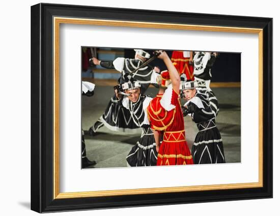 Dancers Doing the Traditional Moreska Sword Dance, in Korcula, Dalmatian Coast, Croatia, Europe-Matthew Williams-Ellis-Framed Photographic Print