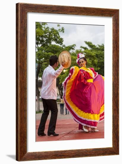 Dancers Entertain a Crowd, Central, Chiapa De Corzo, Chiapas, Mexico-Brent Bergherm-Framed Photographic Print