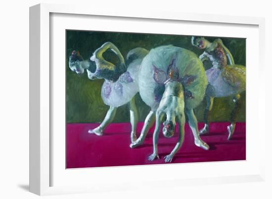 Dancers Green and Rose-John Asaro-Framed Giclee Print