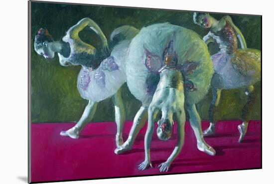 Dancers Green and Rose-John Asaro-Mounted Giclee Print