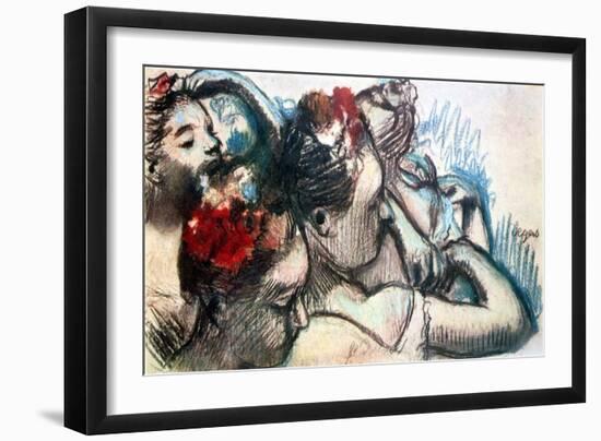 Dancers' Heads, 1899-Edgar Degas-Framed Giclee Print