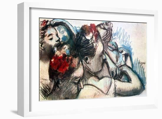 Dancers' Heads, 1899-Edgar Degas-Framed Giclee Print