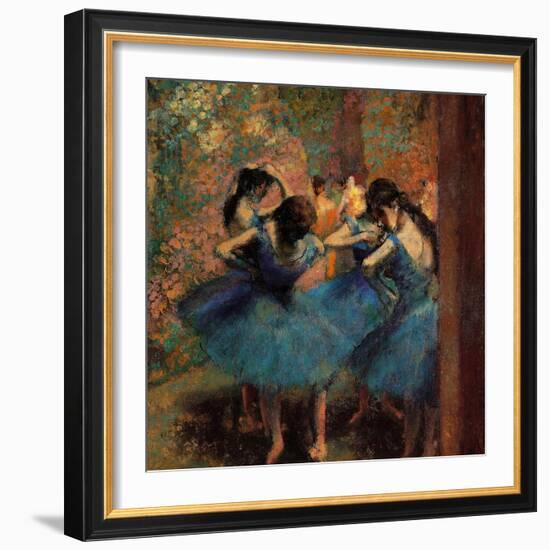 Dancers in Blue (Danseuses Bleues)-Edgar Degas-Framed Giclee Print